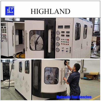 HIGHLAND 완전 자동 수압 테스트 벤치 - 500 L/min 흐름 속도